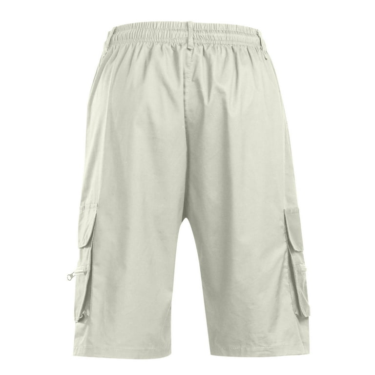 Baggy Cargo Shorts for Men Cotton Drawstring Mens Khaki Shorts