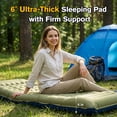 thumbnail image 3 of Sleeping Pad for Camping,6" Extra-Thick Reinforced Sleeping Pad with Pillows & Built-in Foot Pump,Ultralight Self Inflating Air Mattress Mat for Tent Hiking Essentials Gear（Single,Green）, 3 of 10