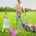 thumbnail image 3 of ArtCreativity Pink Bubble Lawn Mower, Toddlers, Bubble Solution Included, 3 of 8