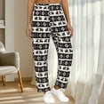 thumbnail image 1 of Pantalones de dormir de franela suave con cintura elástica para mujer, con estampado festivo y bolsillos laterales. Pantalones de poliéster para mujer., 1 of 8