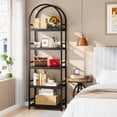 thumbnail image 6 of Tribesigns 5-Tier Open Bookshelf, 74.4" Wood Bookcase Storage Shelves with Metal Frame, Freestanding Display Rack Tall Shelving Unit for Office, Bedroom, Living Room, Easy Assembly(Black, 1PC), 6 of 7