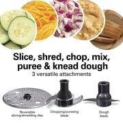 Hamilton Beach Stack & Snap 10-Cup Food Processor, 500 W, 2-Speed with Pulse, Extra-Large Chute and Bowl Scraper, Black