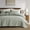 A04-Sage, variant on 100% Cotton King Size Quilt Set, Navy Pre Washed Soft Lightweight Modern Bedspread, Farmhouse Country Rustic Coverlet Textured Like Linen Shabby Chic Gauze Bedding