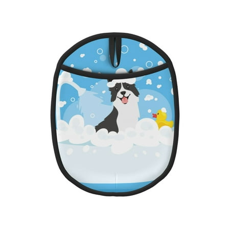 

Tebeau Collie in Bathtub Print Silicone Pot Holders Multi-Purpose Hot Pads for Kitchen Trivets Potholders Oven Mitts for Baking Cooking Hot Dishes Pans Heat Resistant