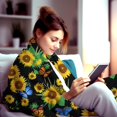 thumbnail image 4 of Sunflower Blanket Ultra Soft Cozy Warm Flannel Sunflower Throw Blankets Bedding Gifts for Girls Women Kids Adults 50"x40", 4 of 6