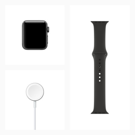Apple Watch Series 3 (GPS) 38mm Aluminum Case with Black Sport Band - Space Gray Aluminum