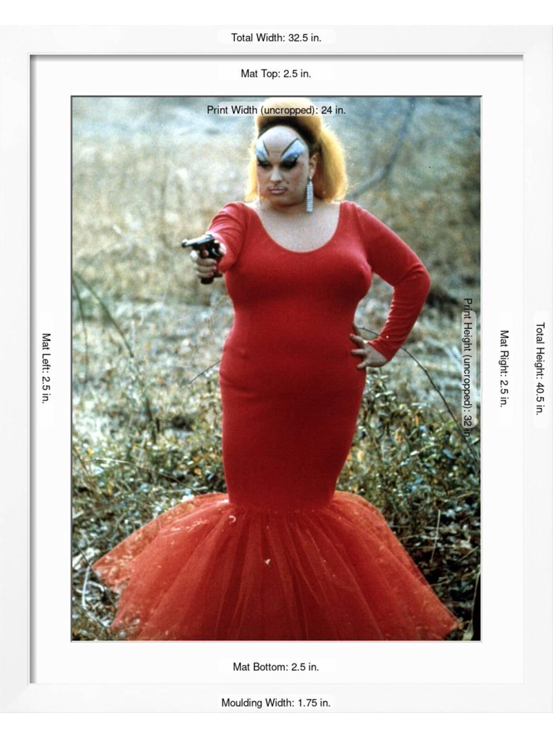 聖ディヴァイン　バーナード・ジェイ　Bernard Jay　ピンク・フラミンゴ Art.com Pink Flamingos, Divine, 1972 Photo, White Frame Wall Art