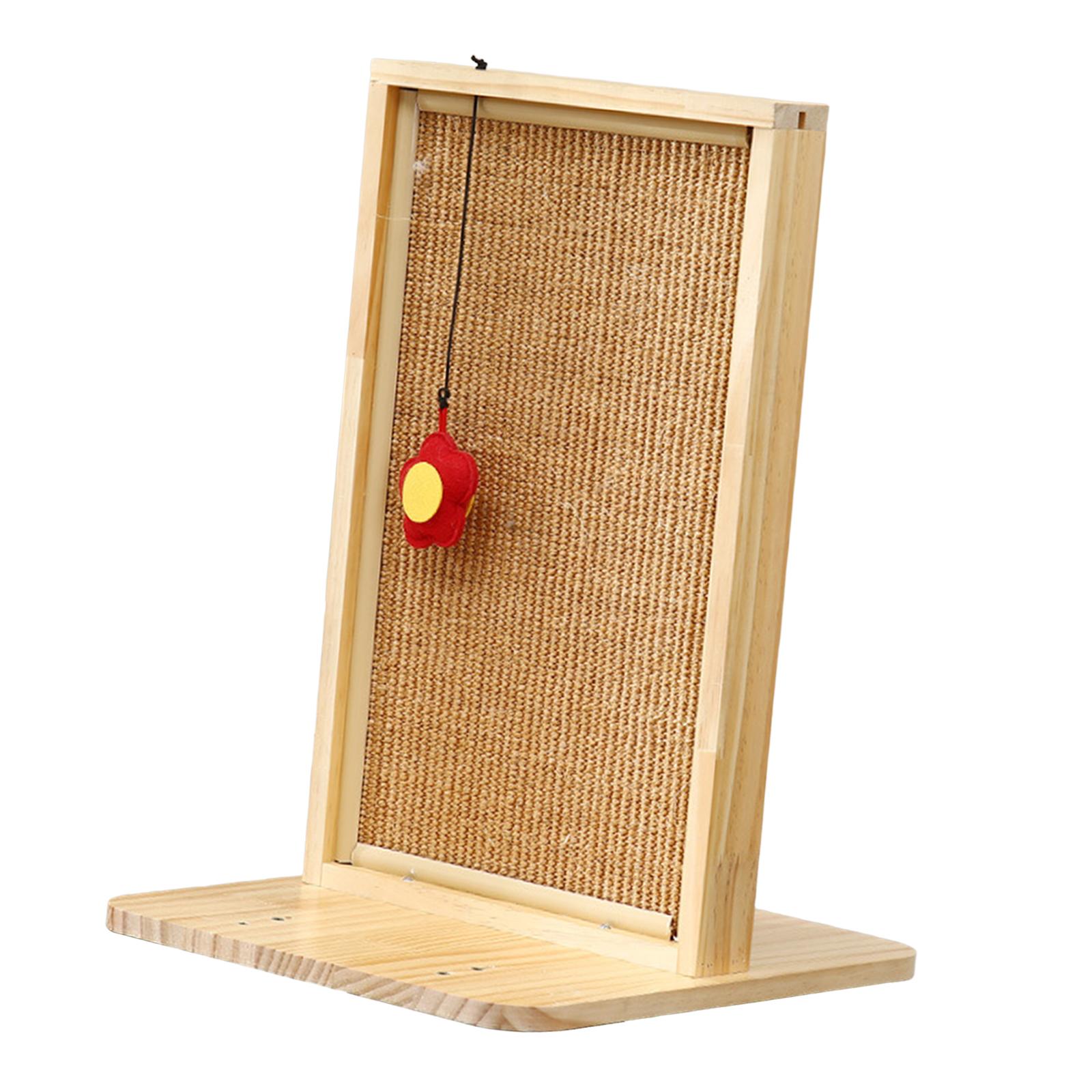 Bvdfgk Sisal Cat Scratching Post Board Wood Frame and Base Wear Resistant Durable Brown