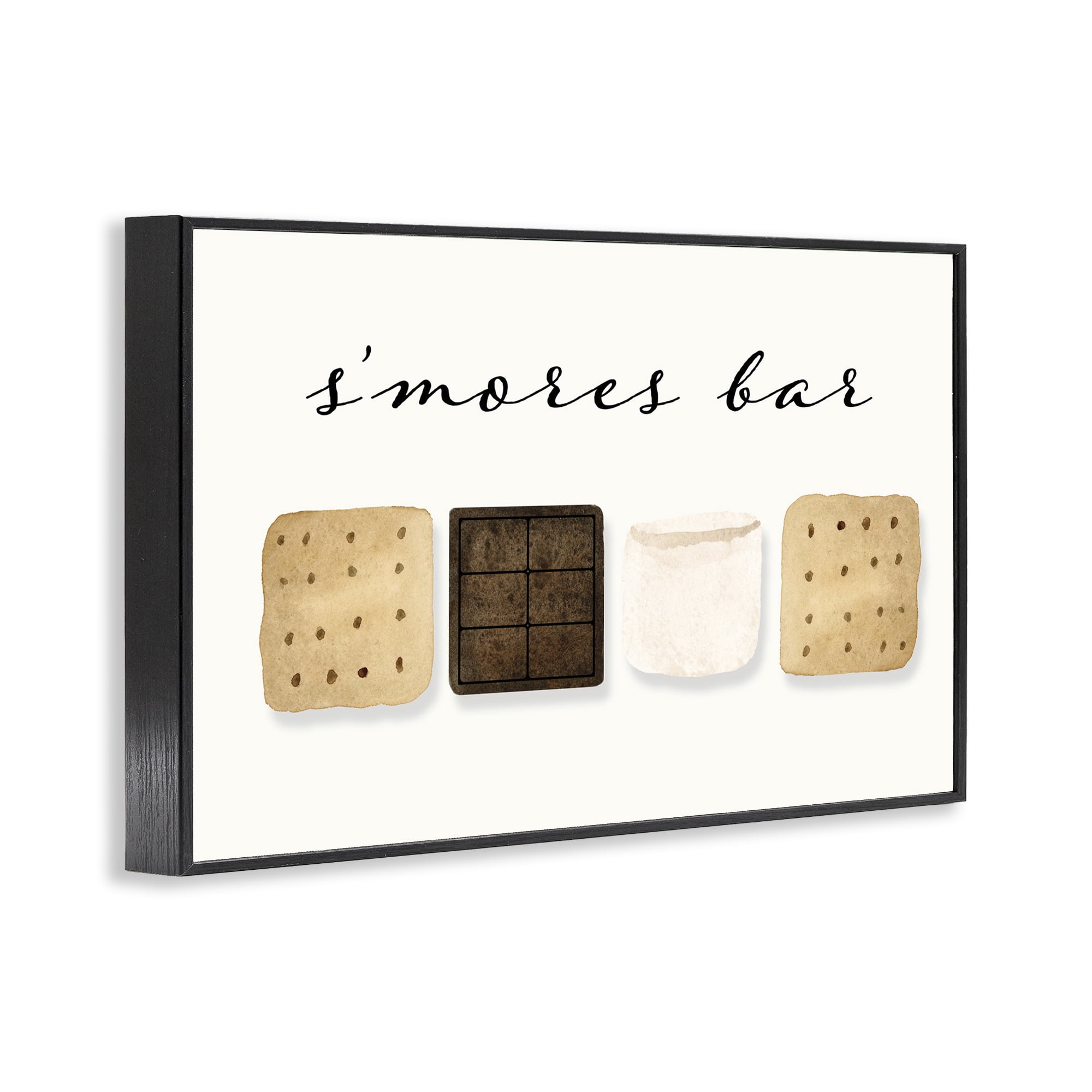 Stupell Industries S'mores Bar Ingredients Food & Beverage Painting Black Framed Art Print Wall Art, 24 x 16