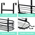 thumbnail image 6 of 3-Shelf Metal Hanging Bathroom Shower Caddy, Black, 6 of 7