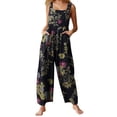 thumbnail image 1 of Mono de mujer con bolsillos, sin mangas, piernas anchas, monos de talla grande, 1 of 8
