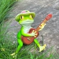 thumbnail image 6 of Meitianfacai Outdoor Decor Garden Statue, Guitar Playing Frog Figure for Patio, Balcony and Garden, Durable Resin Landscape Ornament​ Small Sculpture Gift​（Green）, 6 of 7