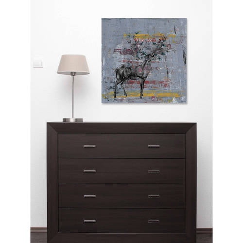 Full Antlers Painting Print on Wrapped Canvas