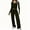 Army Green, variant on Athletic Outfit Sets 2 Piece Women Solid Henley Button Crop Long Sleeve Wide Leg Pants Wine XL