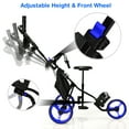 thumbnail image 5 of Gymax 3-Wheel Foldable Golf Push Pull Cart Trolley w/ Seat Adjustable Handle Blue, 5 of 10