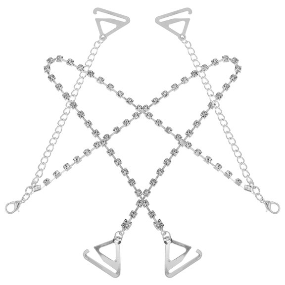 LABSERRON 1 Pair Rhinestone Shoulder Strap Invisible Design Adjustable for Women Wedding Dress Dinners