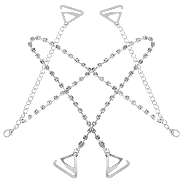 KALLORY 1Par De Hombreras Con Rhinestones Para Brasier Decorativas Ajustables Color