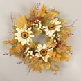 thumbnail image 6 of TERGAYEE Fall Wreaths for Front Door,Foam Maple Leaf Wreath Wall Hanging White Wreath Sunflower Wreath Decoration,halloween wreaths for front door,wreaths for indoors, halloween party decorations, 6 of 8