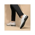 thumbnail image 4 of MAWCLOS Men's Flats Low Top Dress Shoes Round Toe Loafers Mens Leather Shoe Formal Glossy Slip On White-1 9, 4 of 9