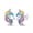 No.2, variant on Original Crown Unicorn 925 Sterling Silver Stud Earrings AAA CZ for Women Jewelry Gift