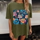 thumbnail image 5 of Faldas Cortas para Mujeres, Impresión de Flores Casual Oversized Camiseta de Manga Corta Top Hecho de 95% Poliéster 5% Spandex para Primavera Verano, Falda Corta de Verano, 5 of 7