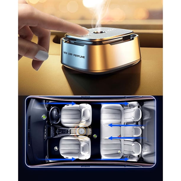 Difusor inteligente de aromas para coche | 3 modos ajustables | Aleación de aluminio | 15ml Aceite Esencial Natural | Batería de 500 mAh de larga duración | Ambientador de aromas portátil silencioso