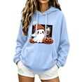 thumbnail image 4 of Only Moment Blue Women Oversized Hoodies Fall Outfits Halloween Printed Polyester More Breathable & Appealing Modern Fit Sweatshirt Sweaters XS, 4 of 4