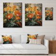thumbnail image 4 of Designart "Tropical Foliage in Orange and Green IV" Tropical Print on Natural Pine Wood, 4 of 5