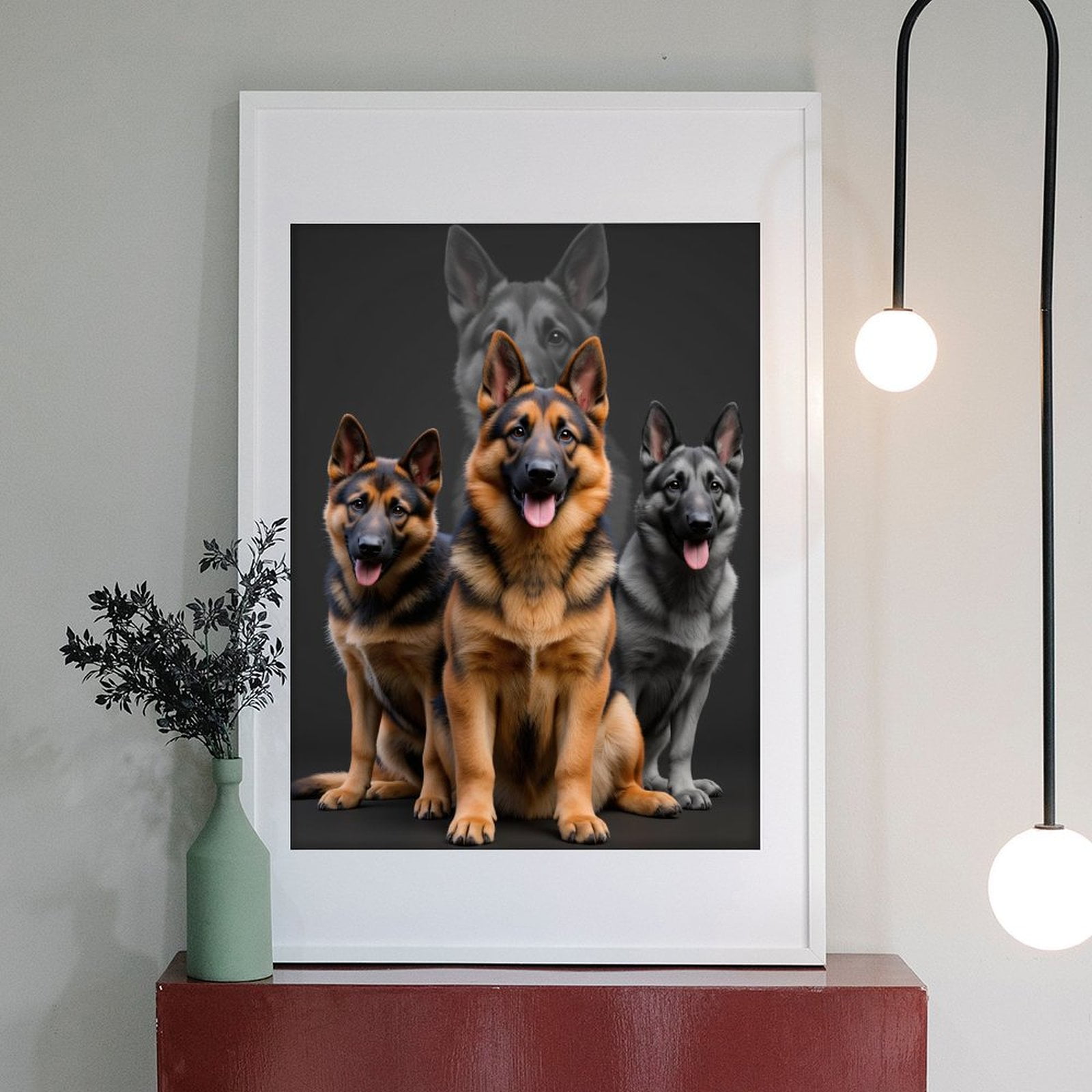 Diamond Art Kits for Adults - 5d German Shepherd Trio Portrait Diamond Painting for Adults, Diamond Art for Adults Beginners, Diamond Painting Kits for Adults for Home Wall Decor