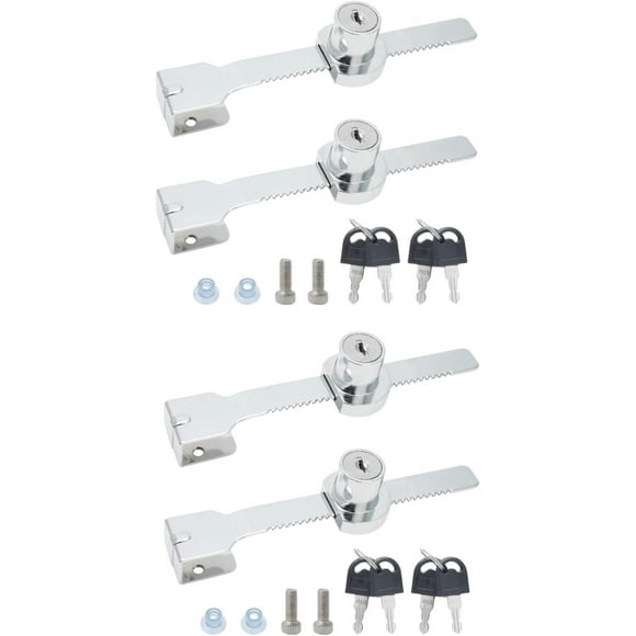 shiyou-Luvilly 4 Pack Sliding Glass Door Ratchet Lock Vivarium Lock for Drawer Cabinet Keyed Alike Showcase Display