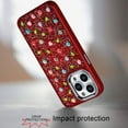 thumbnail image 6 of For Samsung Galaxy S25 /S24 Floral Design Embedded Glass Diamond Fancy Fashion Glitter Bling Sparkly Hybrid Rugged TPU Bumper Cover, XPM Phone Case [Red], 6 of 9