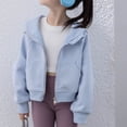 thumbnail image 2 of LUOGENLI Jackets for Girls 10-12 Fall Winter Children's Hooded Coat Large Children's Casual Top Zipper Coat for Girls Jackets for Girls 12-14 Jackets for Girls Blue 4-5 Years, 2 of 5