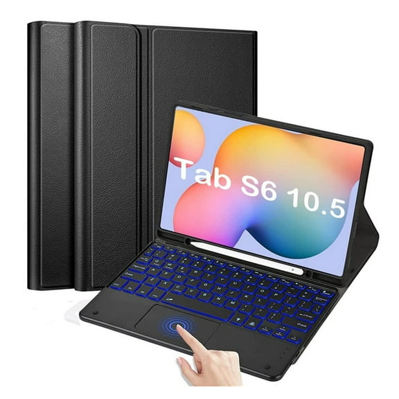 STYU Backlit Touchpad Keyboard Case Compatible with Galaxy Tab S6 10.5" 2019 (Model SM-T860/T865/T867), [Supports S Pen Charging] Magnetically Detachable Bluetooth Keyboard with PU Leather