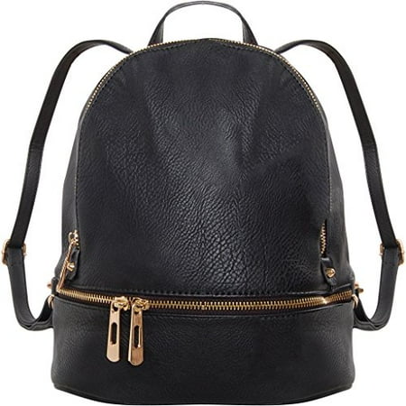 Vegan Leather Backpack Purse Small Fashion Travel School Bag Bookbag Black By Humble Chic Ny
