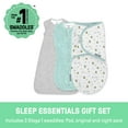 thumbnail image 3 of SwaddleMe by Ingenuity Comfort Pack Baby Swaddle Set, Size 0-3 Months, Pod, Original Swaddle, Night Sack, 3pk - Baby Elephant, 3 of 16
