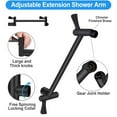 thumbnail image 4 of Rain Shower Head Combo, 3-Way Rain Shower Head Wall Mounted Black High Pressure Rain Shower Head Combo with Extension 4+1 Functions Arm Dual Shower Heads with Handheld Spray Combo 12INCHS, 4 of 8