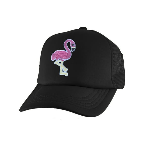 Gravity Threads Pink Flamingo Adjustable Trucker Hat - Black