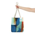 thumbnail image 4 of vintage style Art shopping blue storage tote handbag, 4 of 4