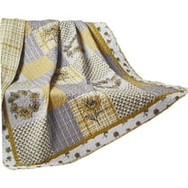Virah Bella Yellow Sunshine Sunflower Quilted Throw Blanket, 50" x 60"