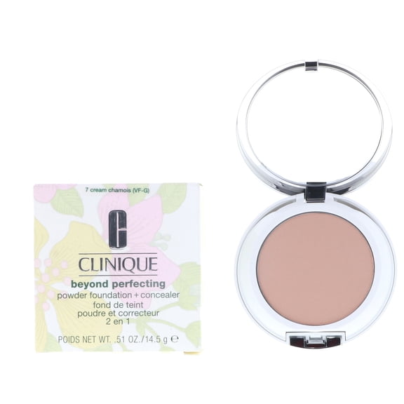 Beyond Perfecting Powder Foundation #7 Cream Chamois (VF-G)-Dry Comb. To Oily by Clinique for Women - 0.51 oz Powder Foundation Concealer