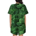 thumbnail image 6 of Fotbe Natural Green Leaves Print Pajama Set for Women 2 Piece Loungewear Short Sleeve Tops and Shorts Set Soft Sleepwear-Medium, 6 of 7