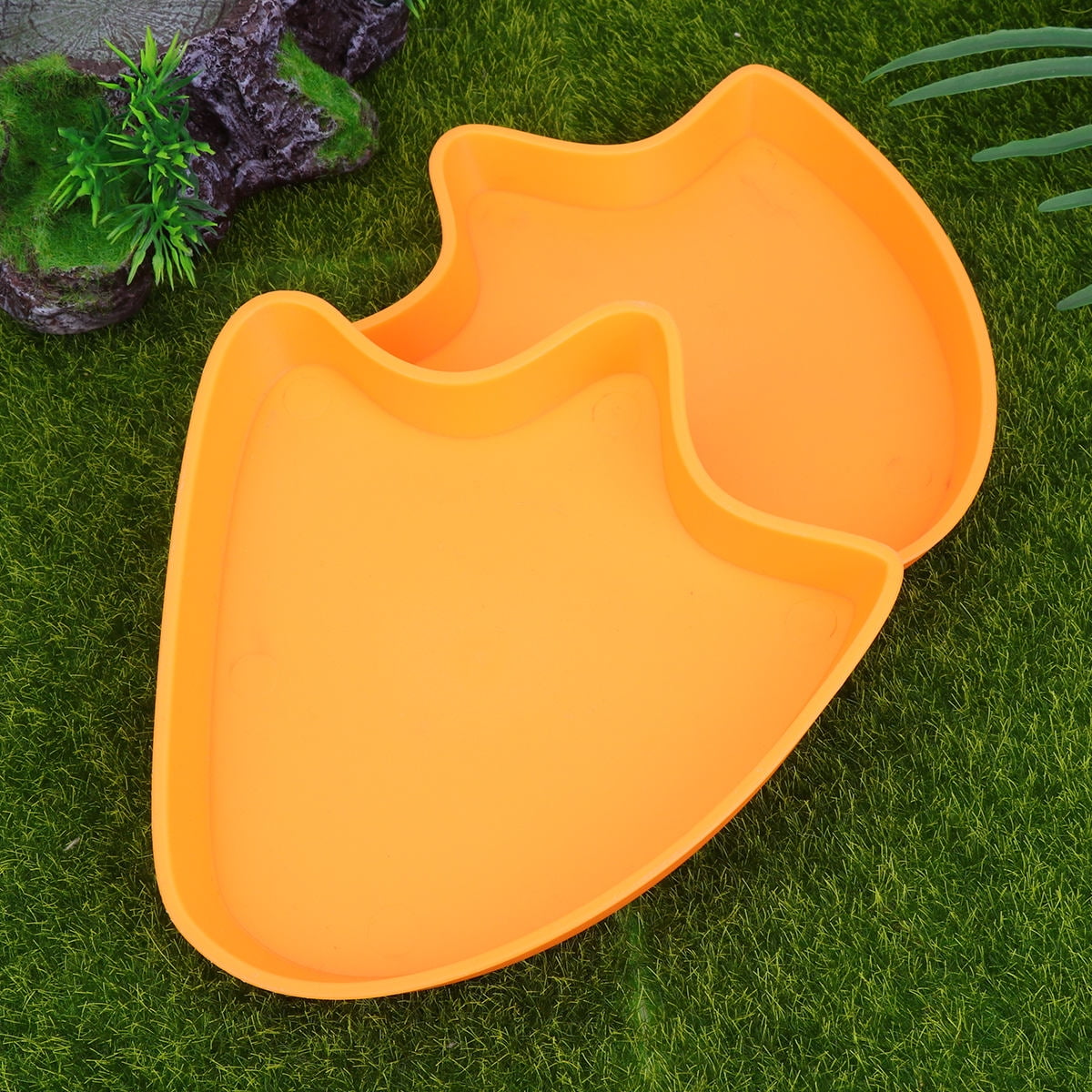 OULII 2Pcs Orange Crawler Feeding Bowl Premium Pet Feeder for Reptiles Daily Use