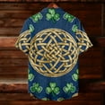 thumbnail image 6 of SGFCWSX Men's Casual Short Sleeve Button Up Shirt St. Patrick's Day Print Holiday Shirt Navy Size 2XL, 6 of 8