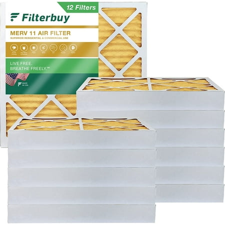 

Filterbuy 23.5x23.5x4 MERV 11 Pleated HVAC AC Furnace Air Filters (12-Pack)