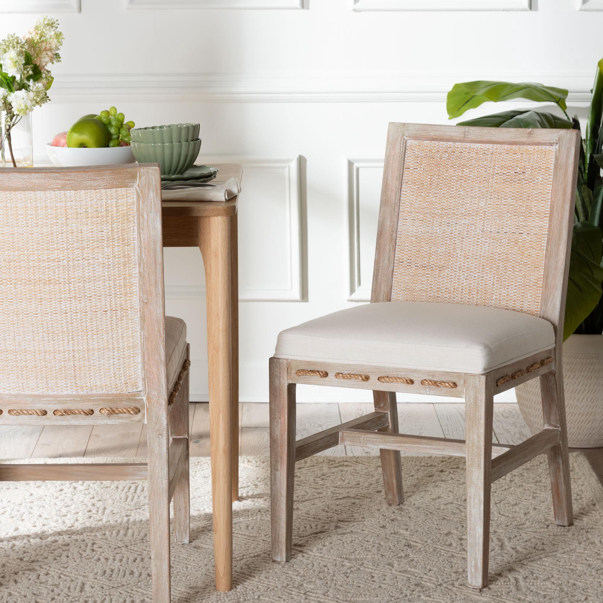bali & pari Ashford Cottage Dining Chair, Whitewash Beige