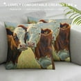 thumbnail image 3 of Orinice Cows Field Sky Graphic Decorative Cushion Throw Pillow Cover for Home Couch Living Room Bed Sofa 18x18in, 3 of 5