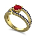 thumbnail image 2 of 2.50 Ct Round Shape Red Ruby & Blue Sapphire Gemstone Sparkle Wedding Ring for Ladies Solid 14K Yellow Gold Size 3.5 by Diamond-Capitals, 2 of 8