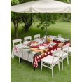 thumbnail image 3 of Outdoor Tablecloth with Umbrella Hole and Zipper, Christmas Rectangle Table Cloth 60x102 Inch Waterproof Tablecloth, Xmas Ice Cream Snowflakes Needles Wooden Grain Picnic Table Cover for Patio, 3 of 7