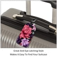 thumbnail image 3 of Square 2Pack PU Leather Flower Cruise Luggage Tag with Privacy Cover and Name ID Tag for Travel Handbags Backpacks Luggage Tags, 3 of 6