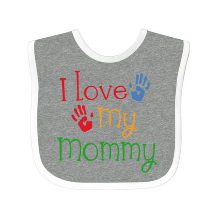 

Inktastic I Love My Mommy Handprints Gift Baby Boy or Baby Girl Bib
